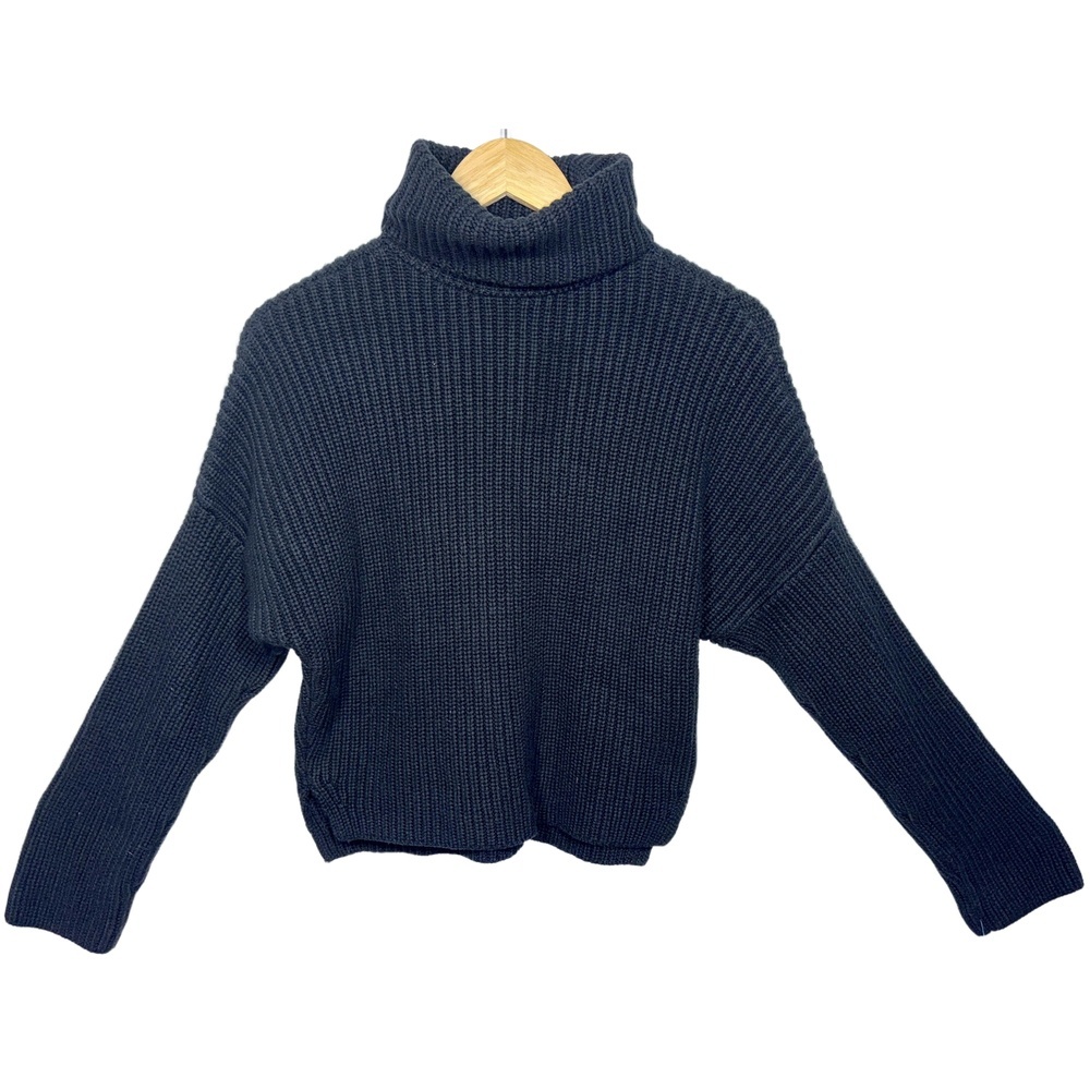 Abercrombie & Fitch Black Knit Long Sleeve Pullover Turtleneck Sweater Size S